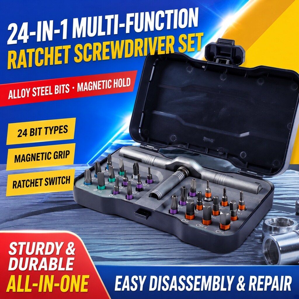 24-in-1 Ratchet Screwdriver Kit with Case