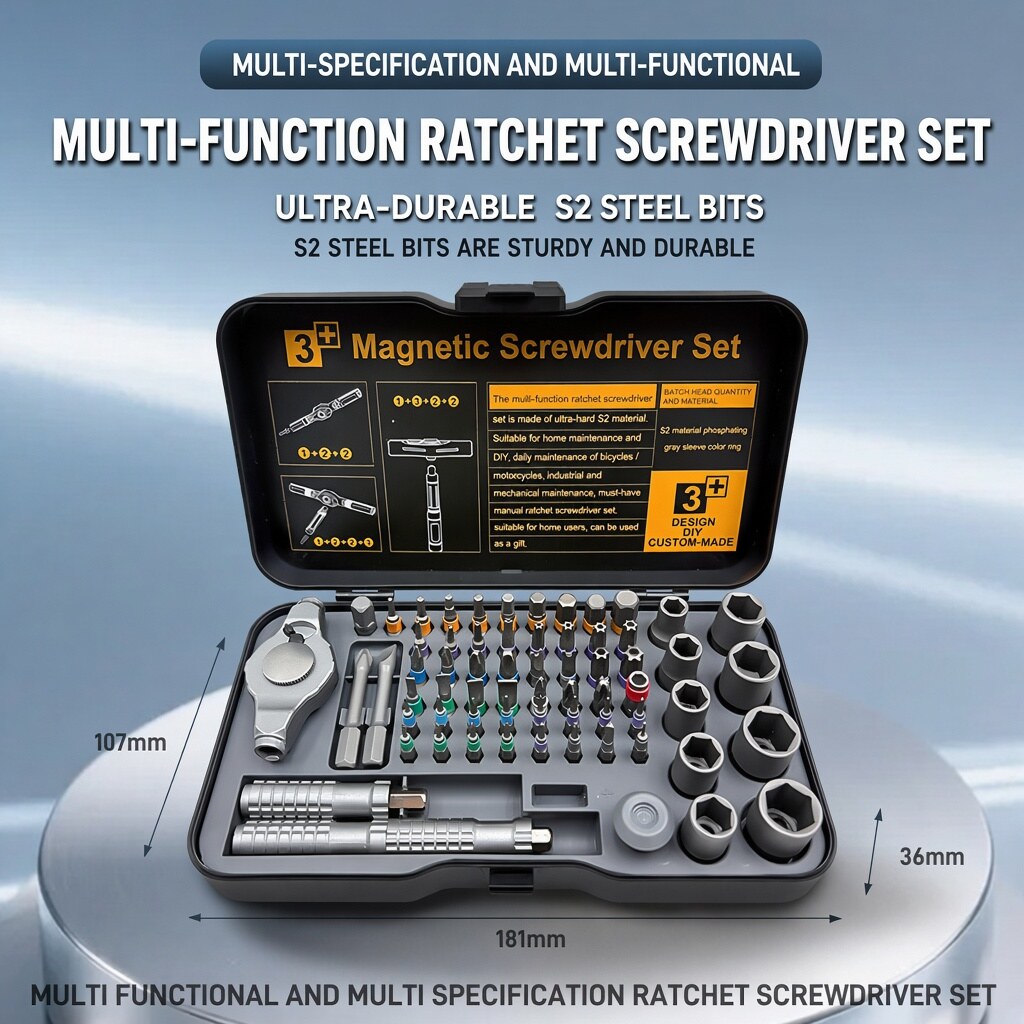 66-in-1 Ratchet Screwdriver Kit with Case